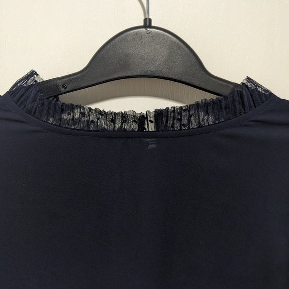 RW&CO. | Short Sleeve Top with Lace Sleeves - Picture 4 of 9